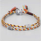 Bracelet tibétain bleu et rouge avec perles cylindriques gravées