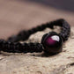 Bracelet macramé avec obsidienne œil céleste, vue de côté