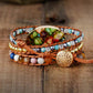 Gros plan sur les pierres de jaspe du bracelet