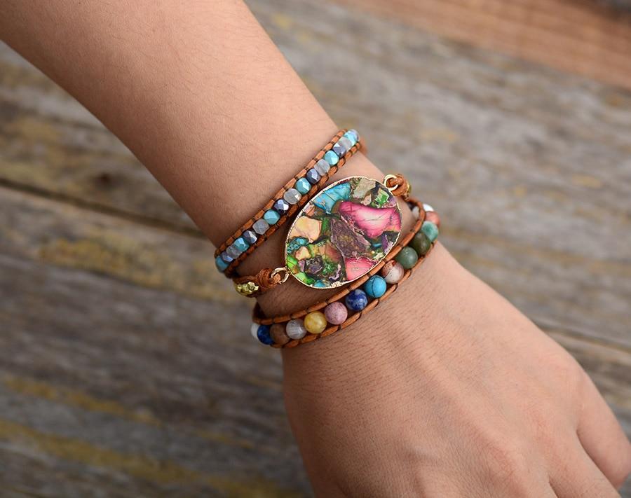 Vue latérale du bracelet enroulé autour d'un poignet