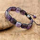 Bracelet Shamballa ajustable avec pierres d'améthyste