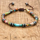 Bracelet ajustable en jaspe et hématite posé à plat