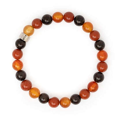 Élégant bracelet en jaspe rouge, cornaline et grenat