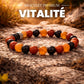 Bracelet vitalité avec pierres de 8 mm et perle argentée