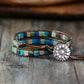 Bracelet en jaspe à deux rangs avec fleur de lotus