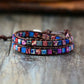 Ensemble de pierres de jaspe sur bracelet double rang