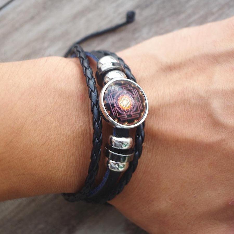 Bracelet rigide avec cabochon résistant aux rayures