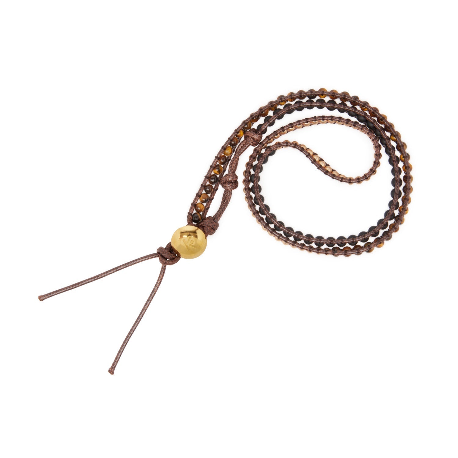 Bracelet enroulé en Œil de Tigre et Onyx Noir