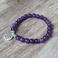 Bracelet en améthyste avec pendentif Bouddha gravé