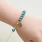Bracelet en jaspe impérial avec perles dorées et médaillon zodiaque