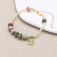 Bracelet en Jaspe Indien avec médaillon astrologique en gros plan
