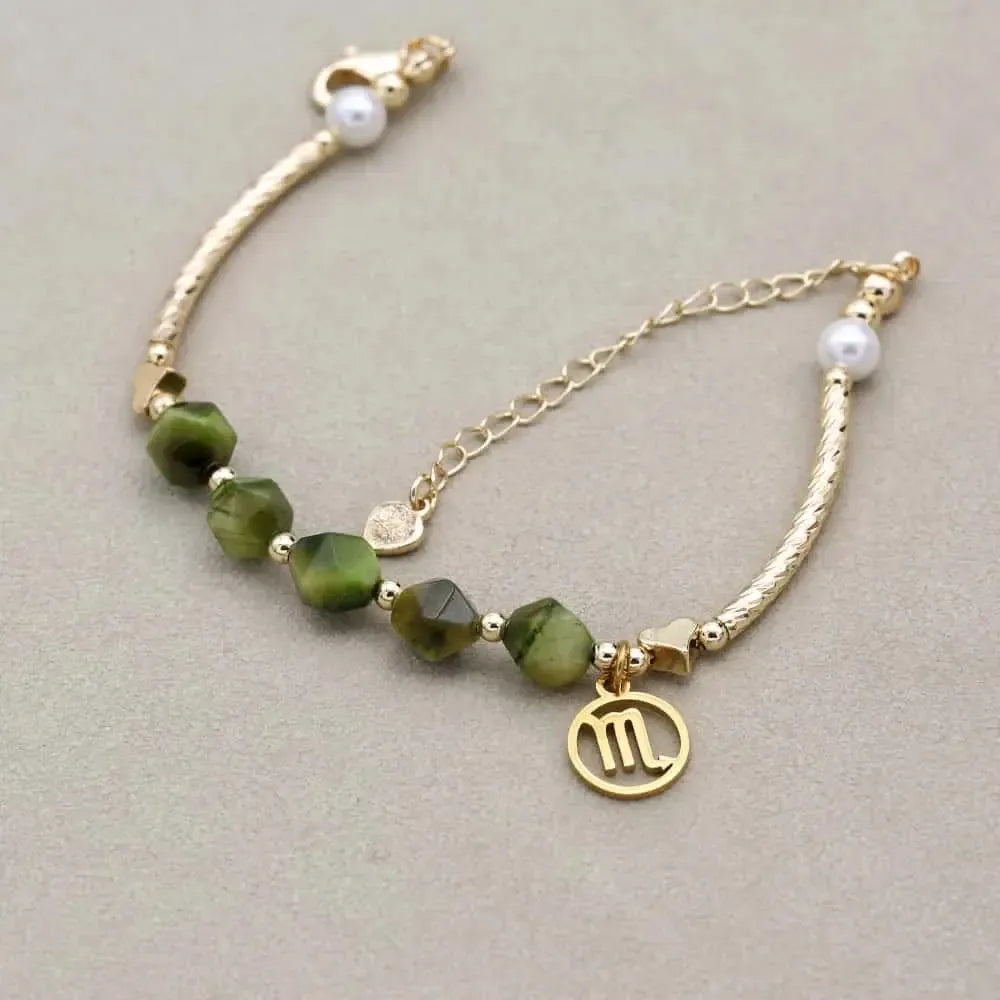 Bracelet ajustable avec chaînette dorée
