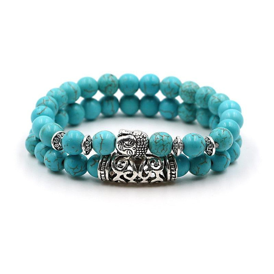Vue latérale du bracelet avec pierres de lave