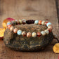 Bracelet en pierres de Jaspe et Onyx sur fond blanc