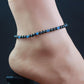 Bracelet de cheville avec pierres naturelles, vue de dessus