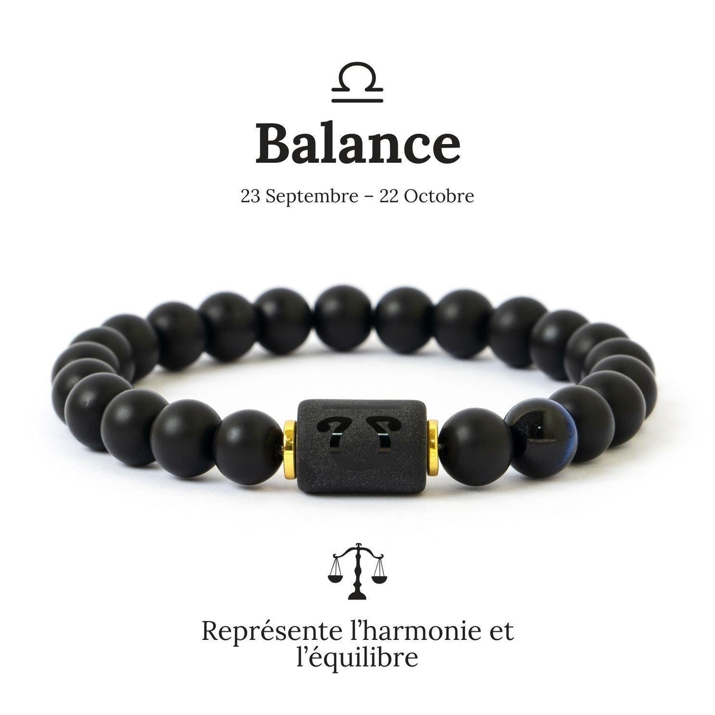 Bracelet pour Poissons, malachite au centre, favorisant l'équilibre émotionnel