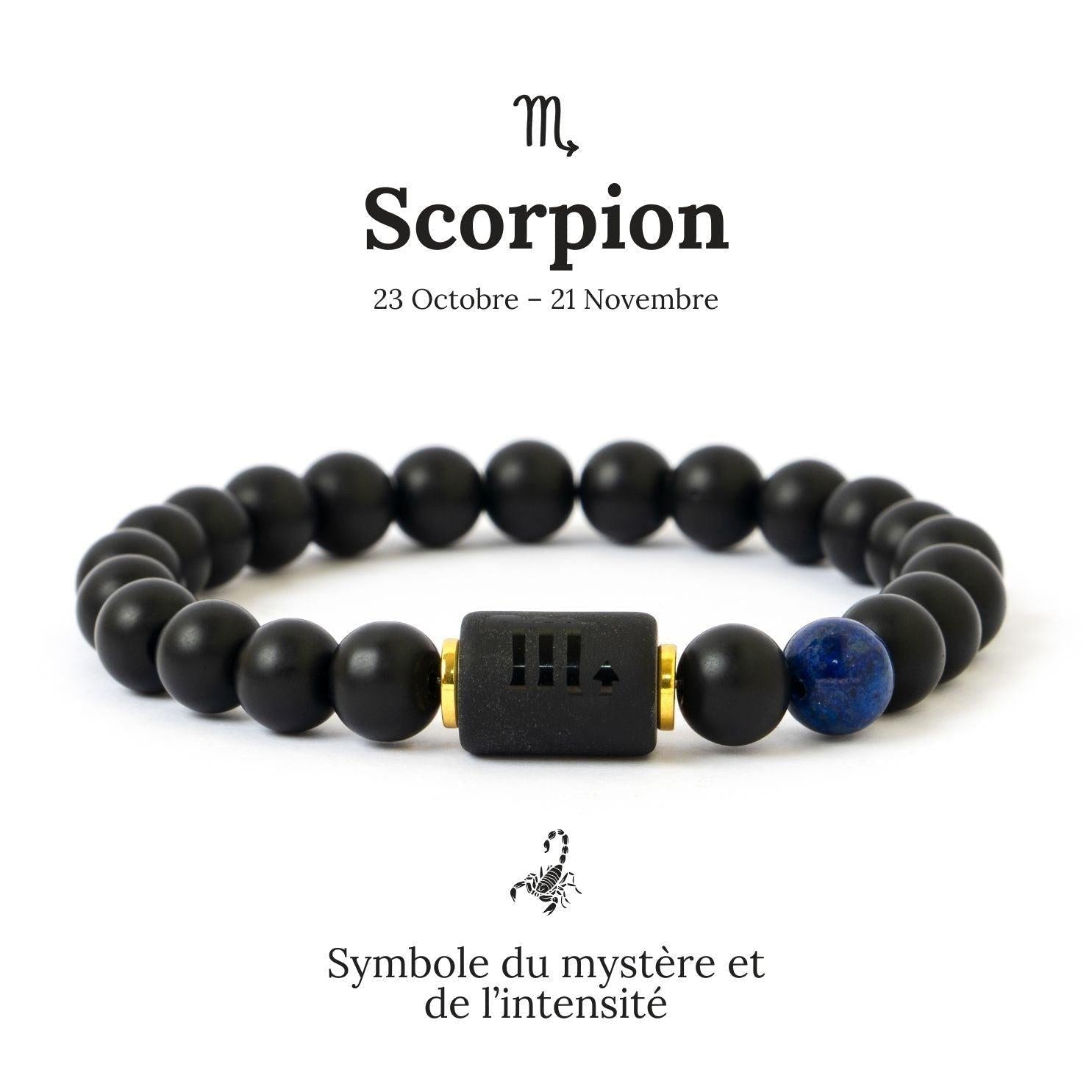 Bracelet avec symbole du zodiaque et pierre naturelle, vue d'ensemble