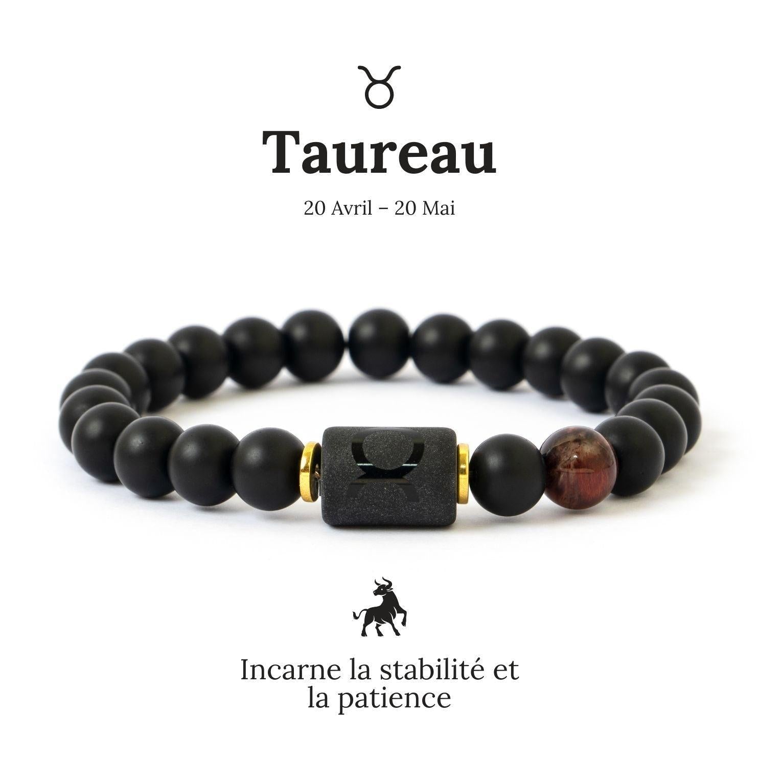 Détail d'un bracelet Bélier avec œil de tigre doré, exprimant la combativité
