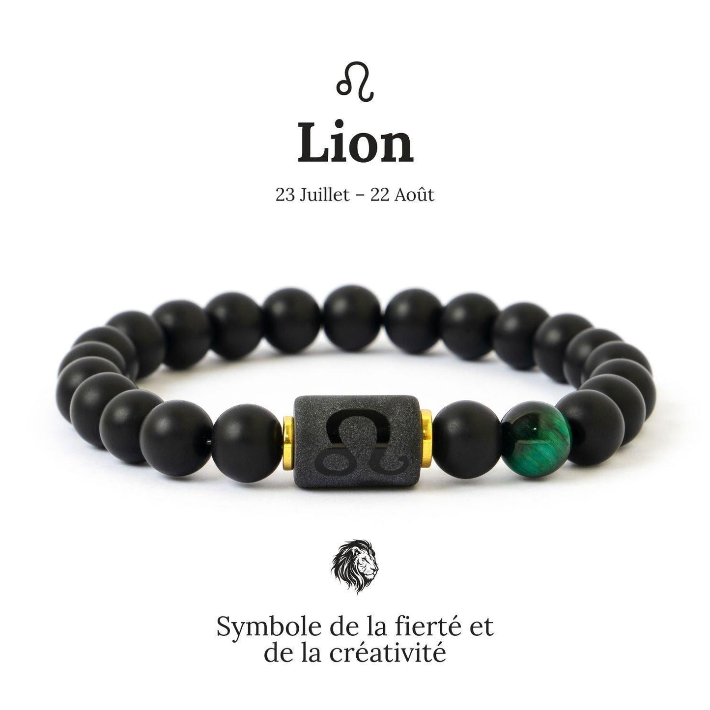 Zoom sur un bracelet astrologique, mettant en valeur la pierre naturelle