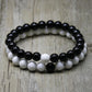 Bracelet en Onyx noir brillant avec perles de 8 mm