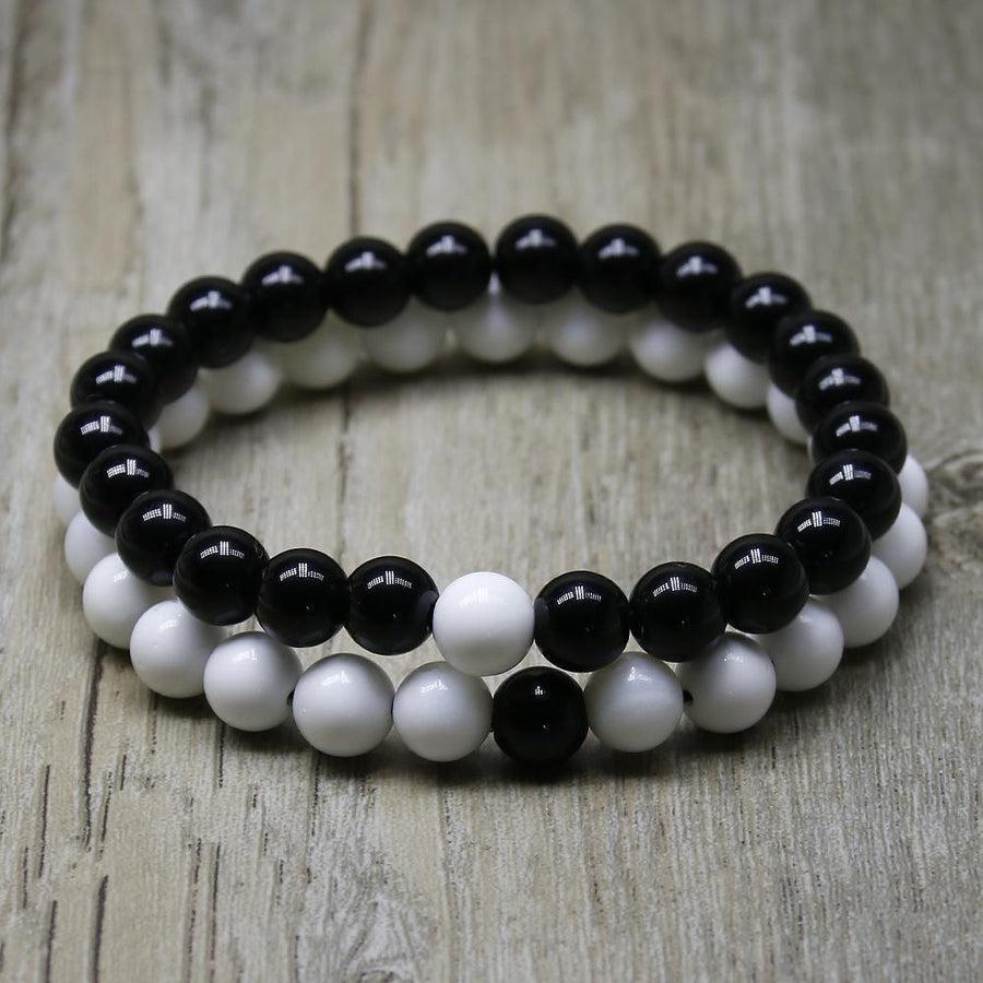 Bracelet en Onyx noir brillant avec perles de 8 mm