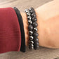Bracelet avec hématite dominante et perles de lave noires