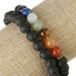 Bracelet 7 chakras en pierres colorées et lave