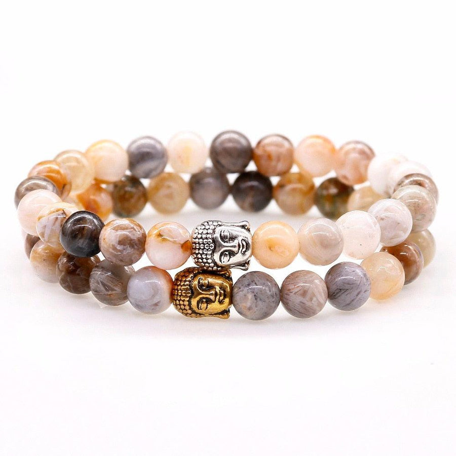 Vue d'ensemble de bracelets en onyx multicolores