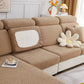 Housse polaire beige ajustée sur coussin, vue latérale