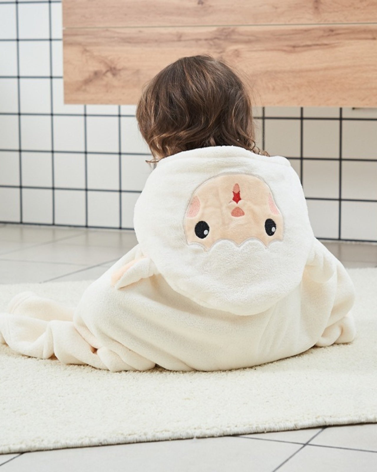 Cape de bain enfant mouton blanc pour enfant 2-6 ans