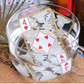 Carte de jeu transparente en PVC, design marbre et or