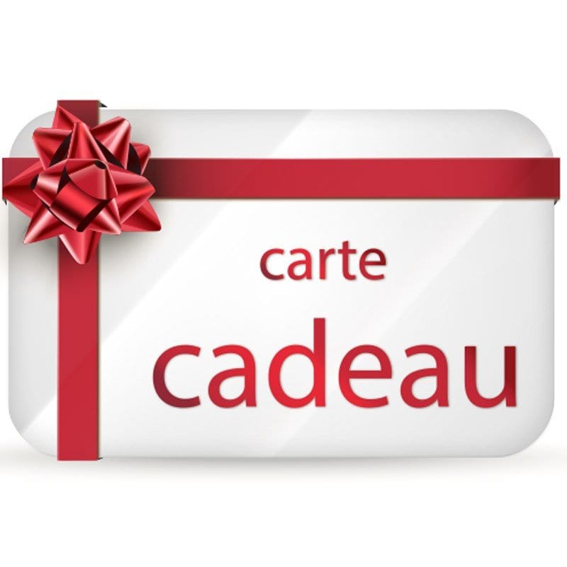 Carte cadeau numérique sur fond blanc avec ruban rouge