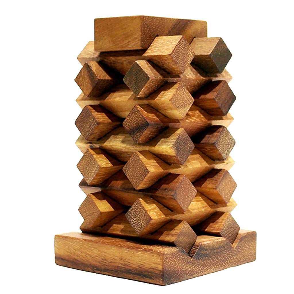 Vue rapprochée du casse-tête en bois assemblé