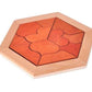 Vue du casse-tête tangram en bois avec pièces non assemblées
