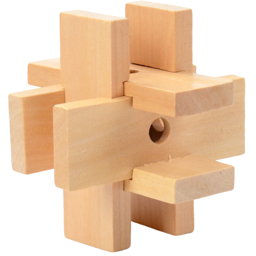 Casse-tête en bois avec planchettes imbriquées