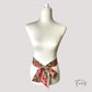 Ceinture foulard rouge avec motifs ethniques satinés