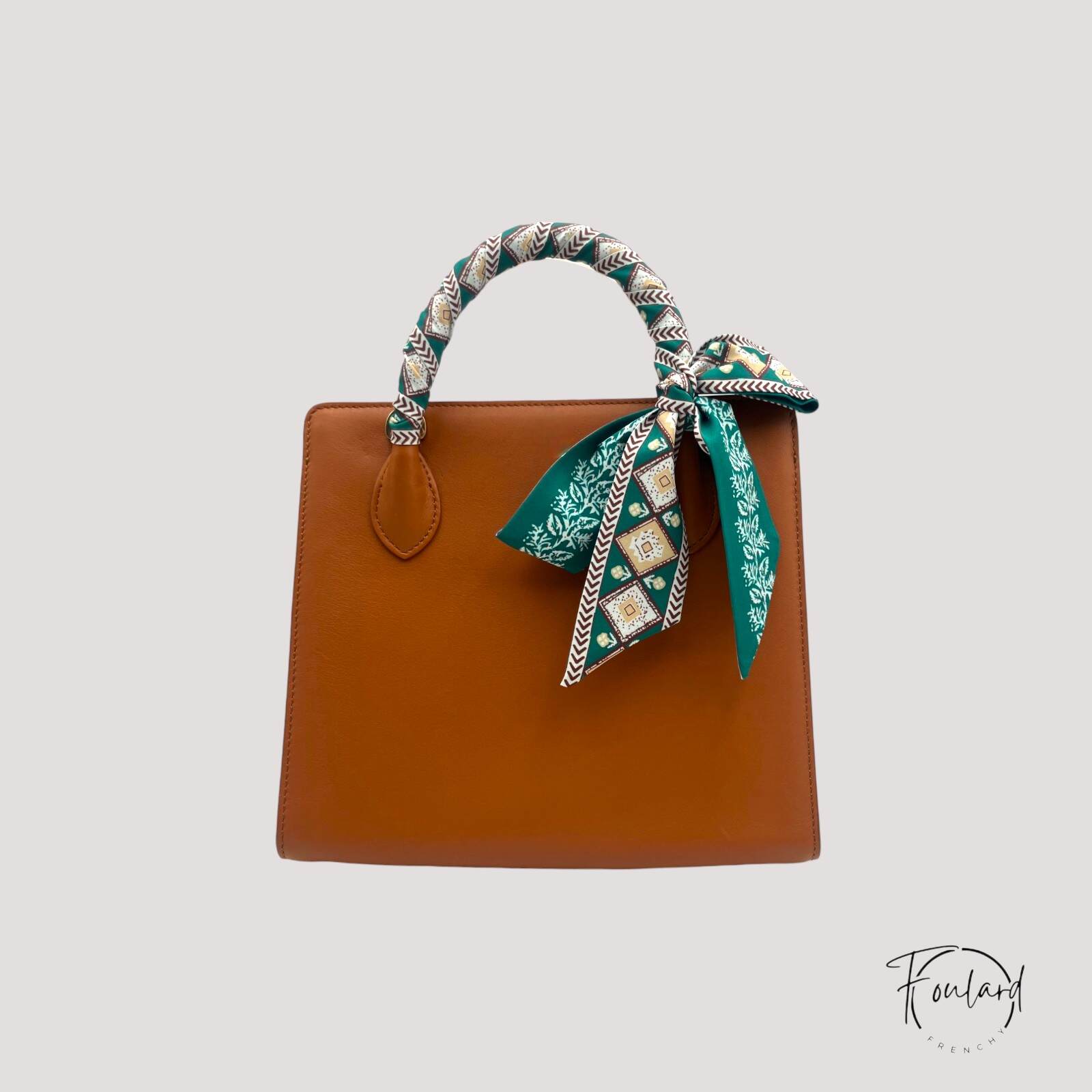 Ceinture foulard verte réversible avec motifs bohèmes