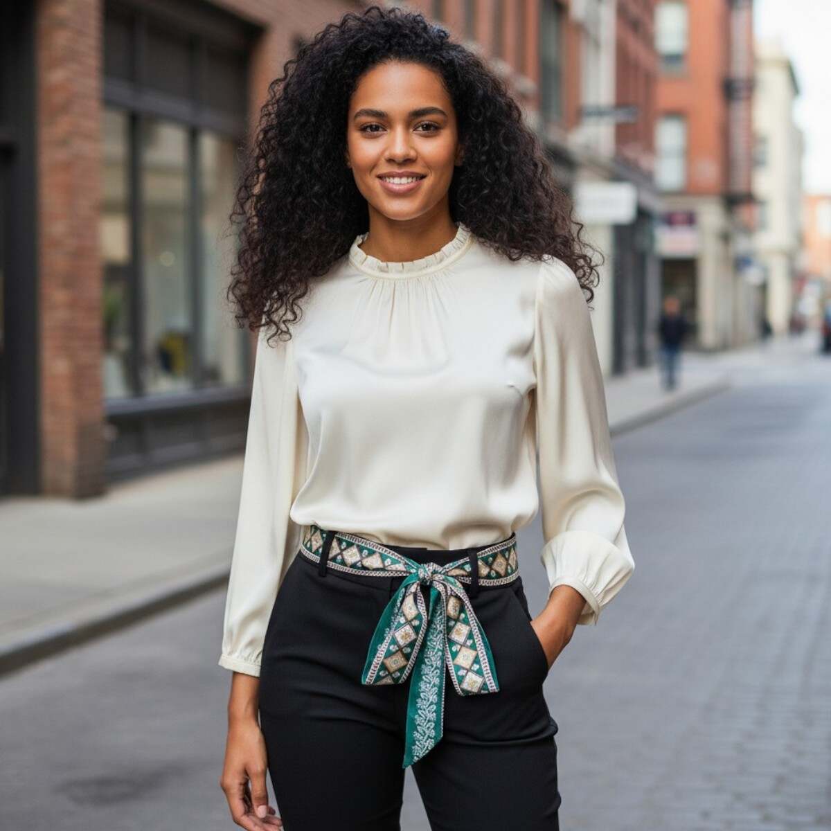 Ceinture foulard nouée autour de la taille