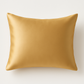 Taie d'oreiller en soie couleur champagne sur fond blanc