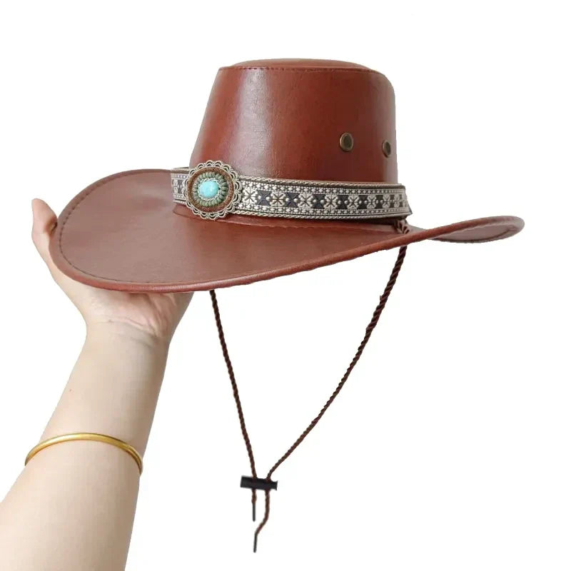 Chapeau cowboy sur fond de paysage désertique