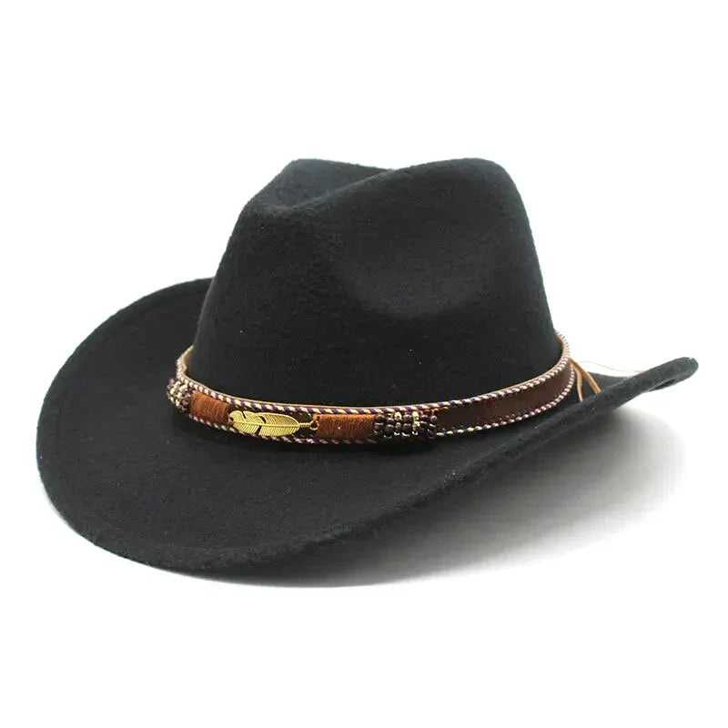 Chapeau cowboy Maverick avec large bordure et détails