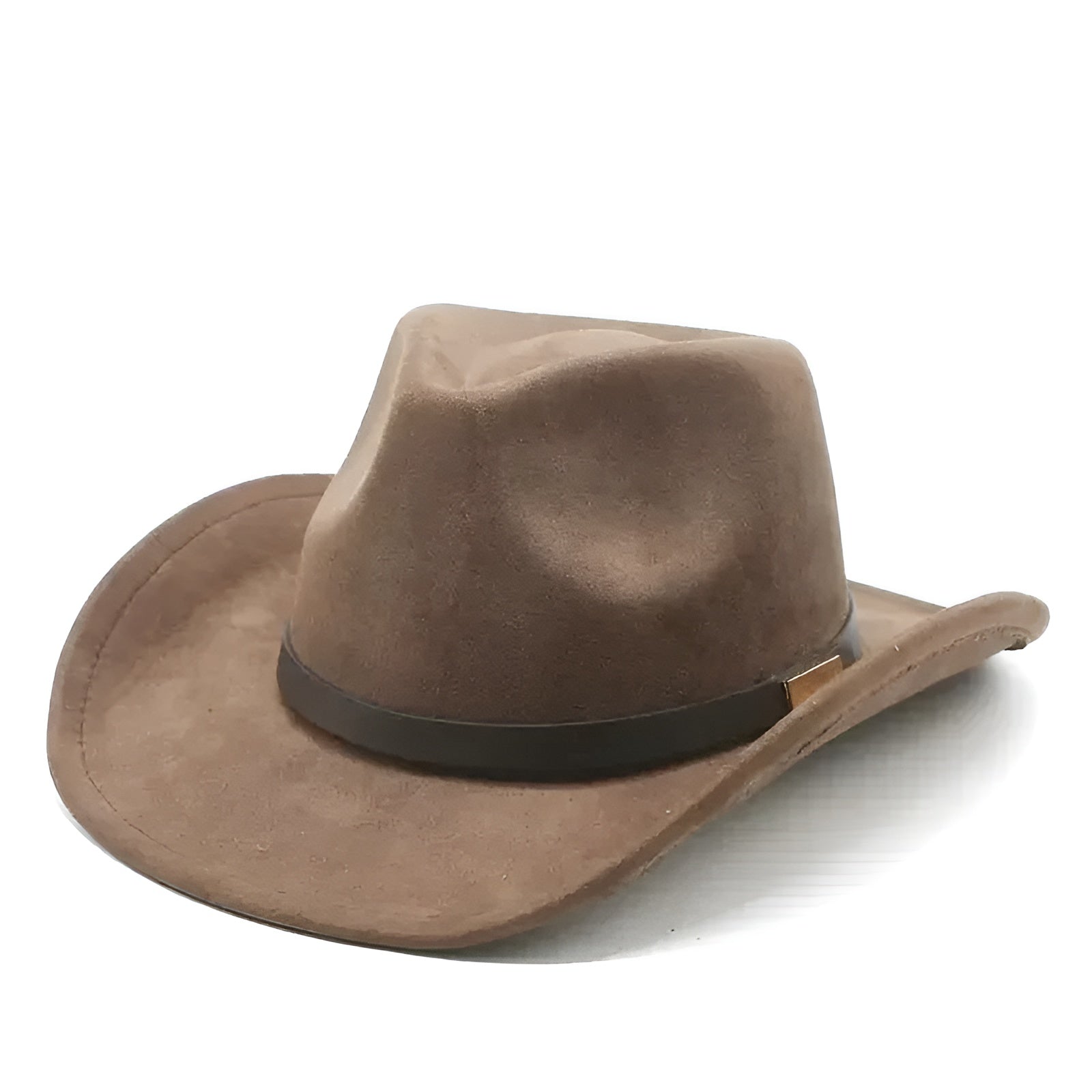 Chapeau cowboy en feutre brun avec bordure large