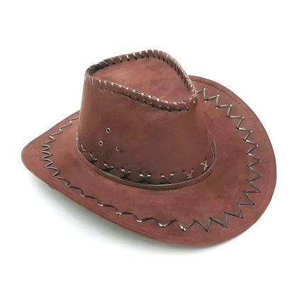 Chapeau cowboy en cuir, idéal pour protection solaire
