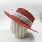 Chapeau de paille rouge pour femme, style classique chic
