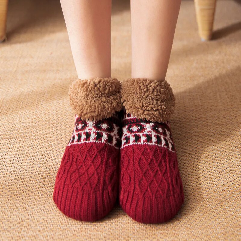 Chaussettes chaussons rouges pour homme en Pilou Pilou