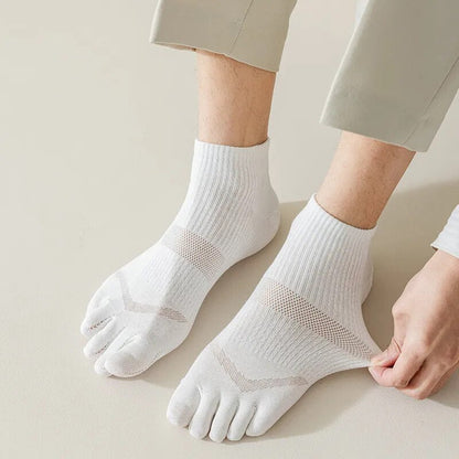 Chaussettes à orteils en coton blanc, vue de dessus