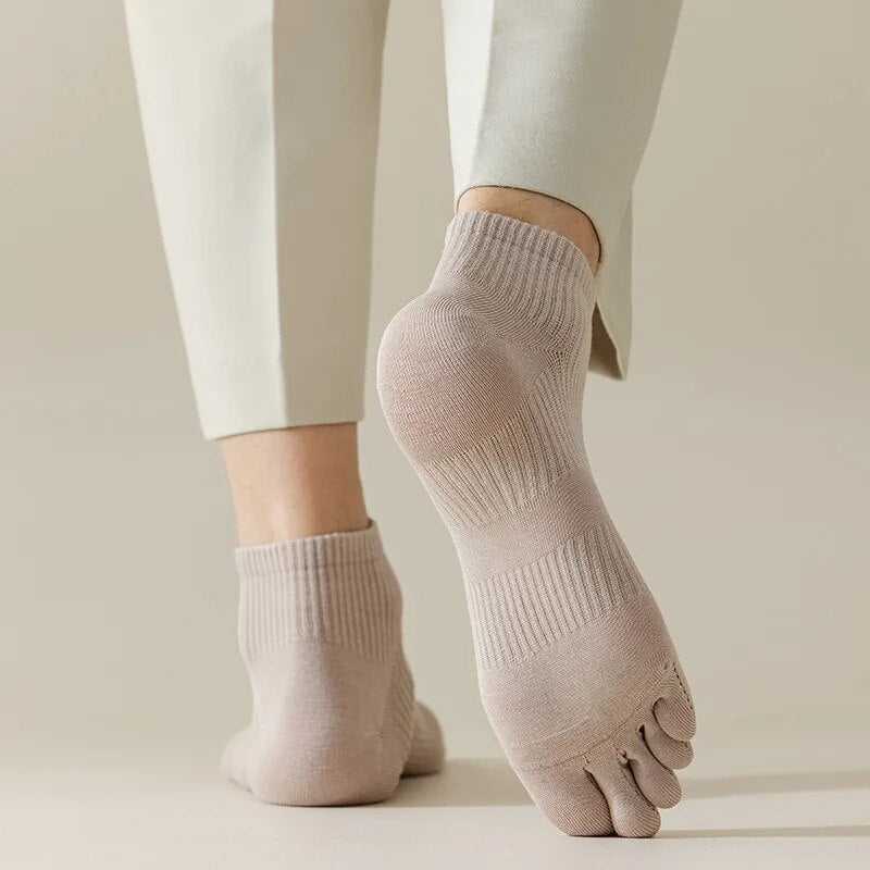 Lot de chaussettes à orteils en coton gris clair
