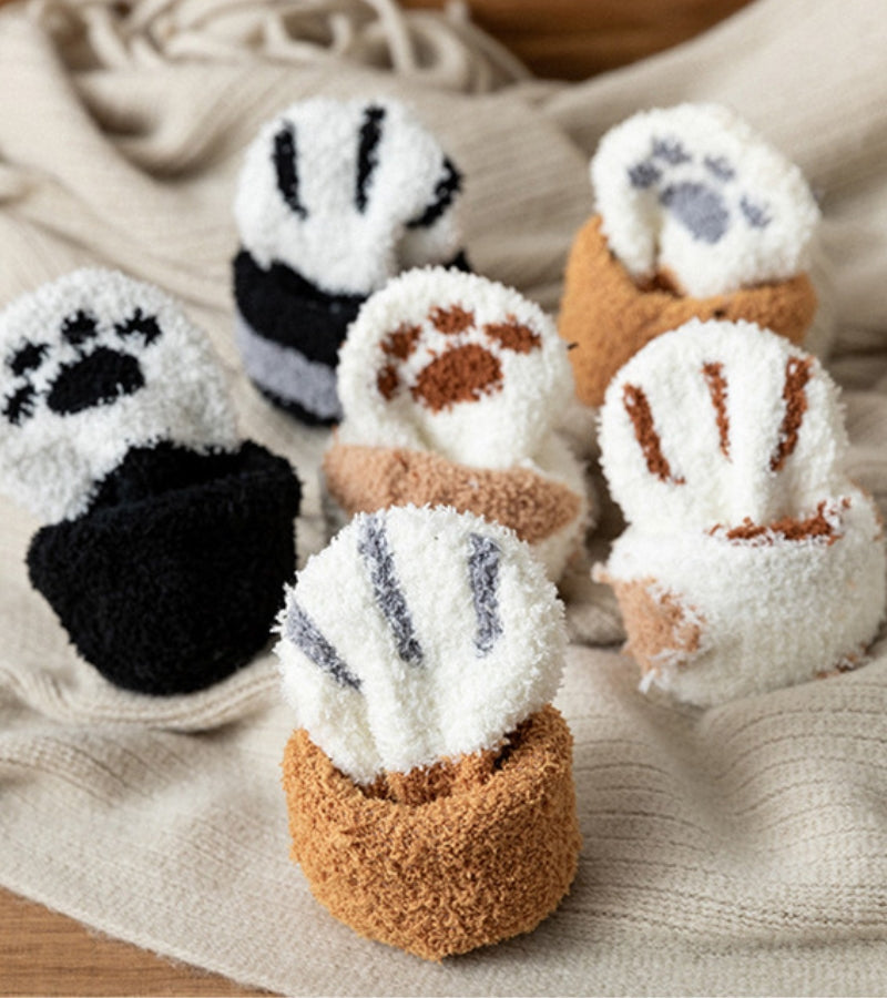 Chaussettes en Pilou Pilou, mélange de blanc, beige et marron