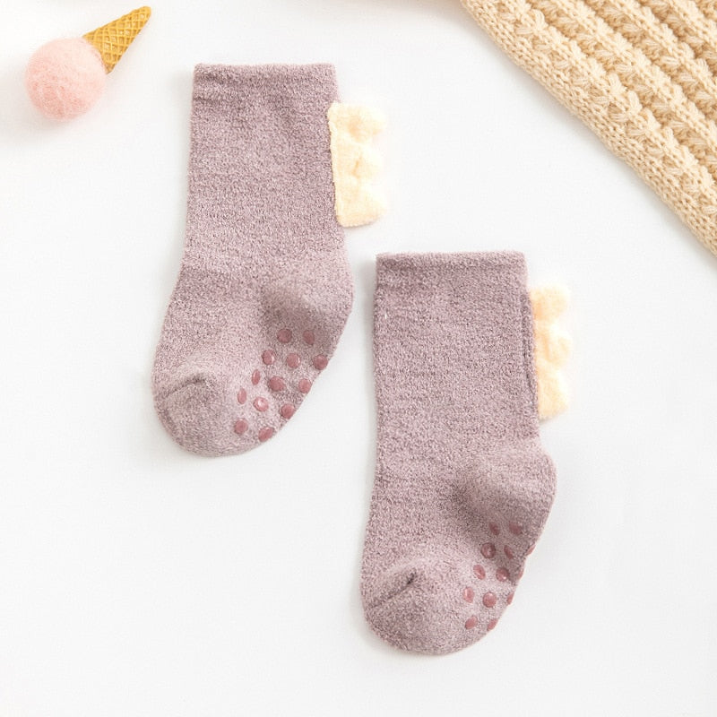 Chaussettes pour bébé en molleton, coloris pastel variés