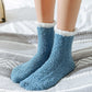 Chaussettes confortables et extensibles en laine synthétique bleue